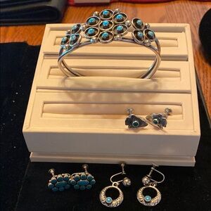 Silver and Turquoise Jewelry Set